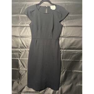 Kate Spade Black Cap Sleeve Sheath Dress Women's Midi Size 0